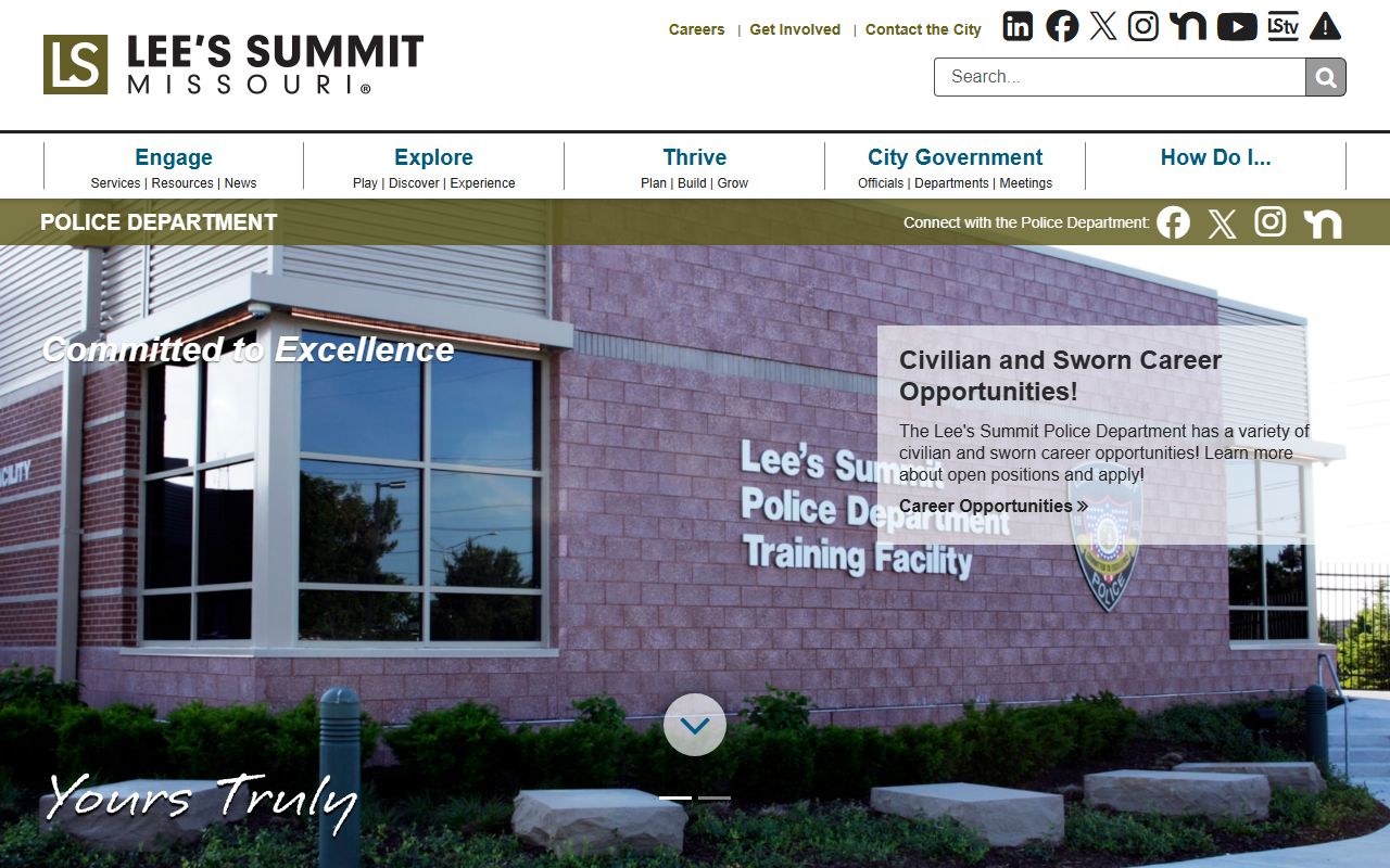 Lee's Summit Police Department website for police blotter and activity logs