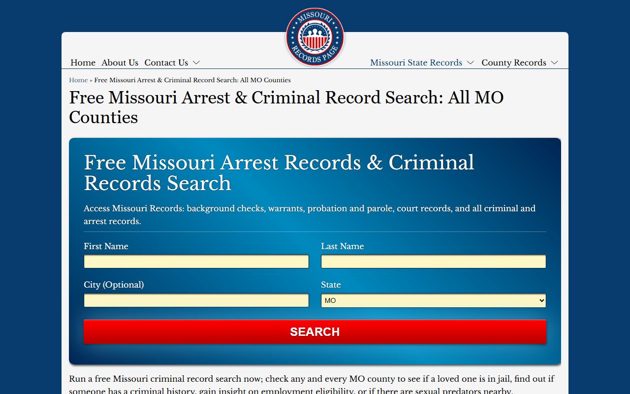 Chariton County jail information for police blotter records