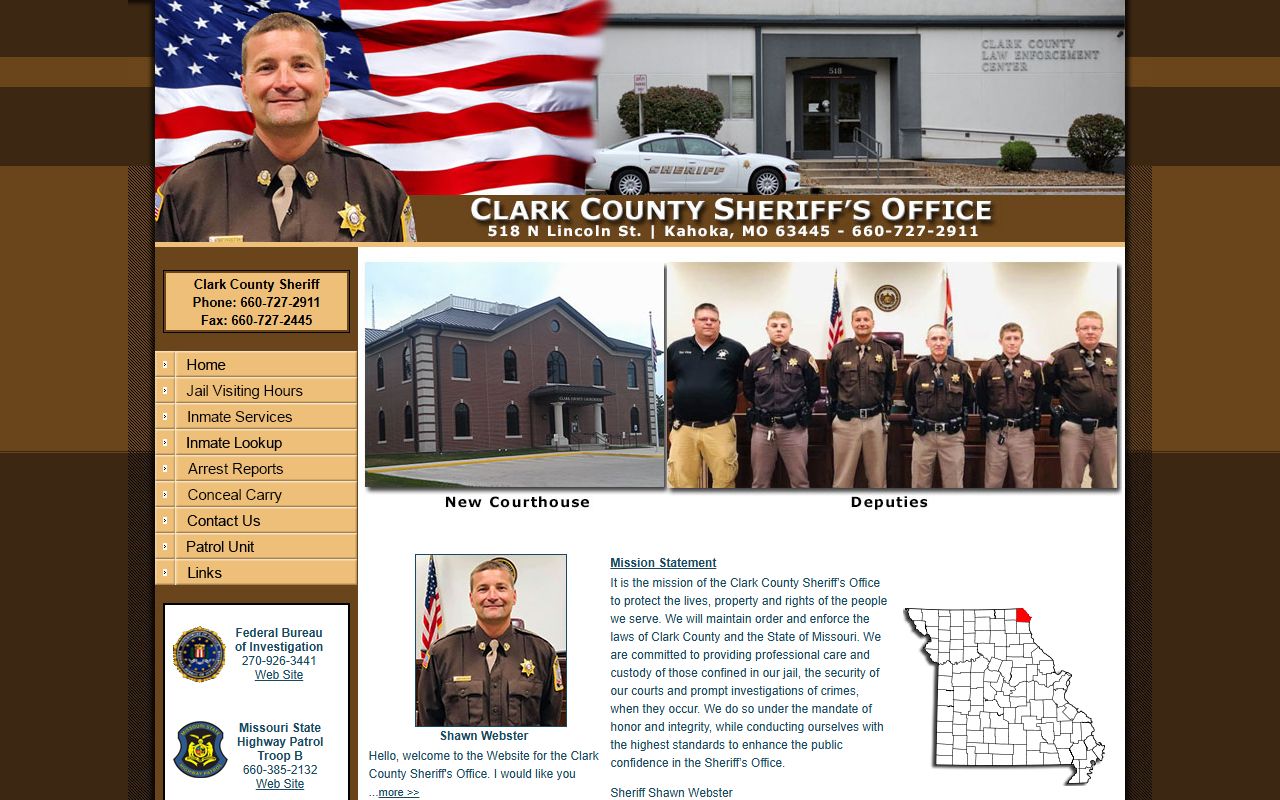 Clark County Sheriff's Office police blotter records in Kahoka Missouri