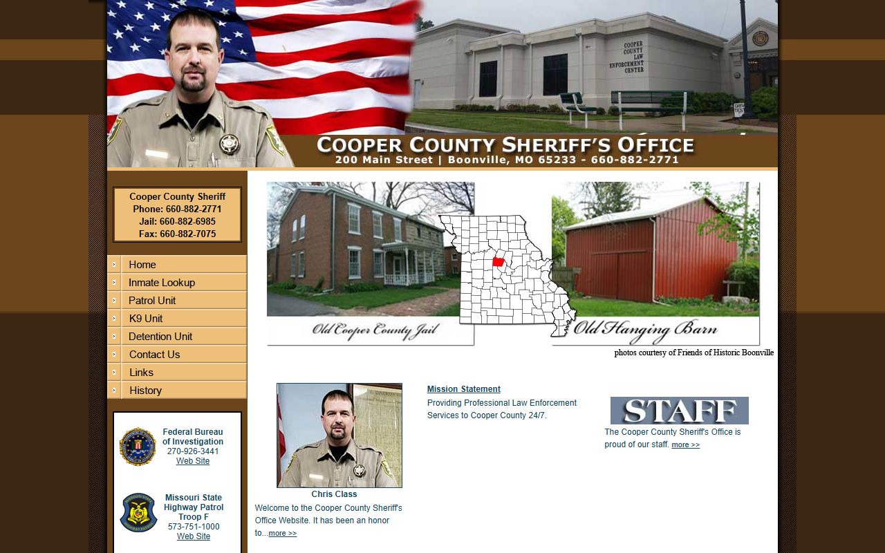 Cooper County Sheriff's Office police blotter records in Boonville Missouri