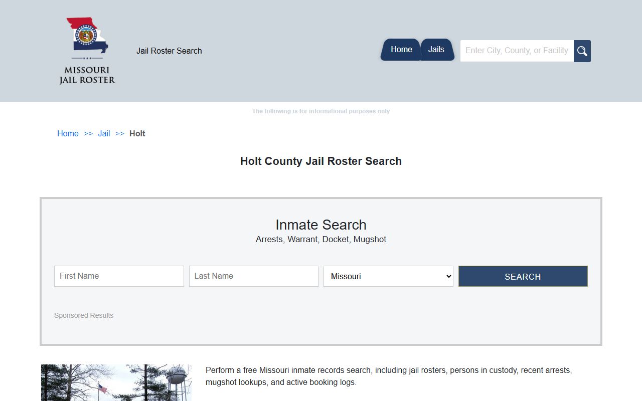 Holt County Missouri jail roster police blotter search