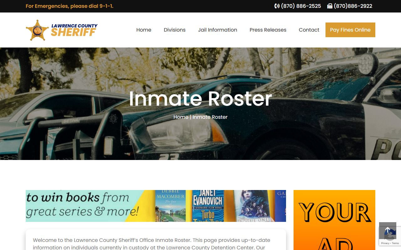 Lawrence County Missouri Sheriff's Office inmate roster police blotter