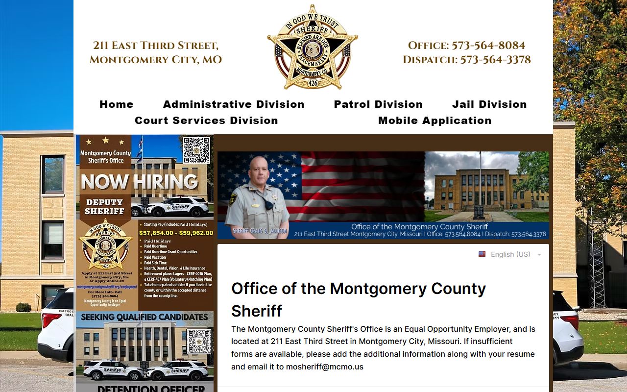 Montgomery County Missouri Sheriff's Office police blotter records portal
