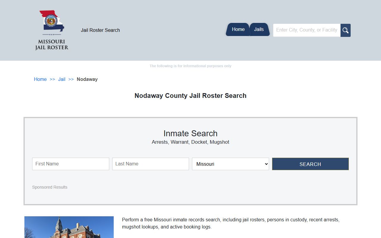 Nodaway County Missouri jail roster police blotter records
