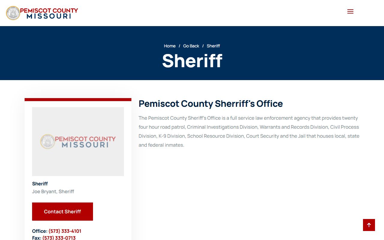 Pemiscot County Missouri Sheriff's Office police blotter records