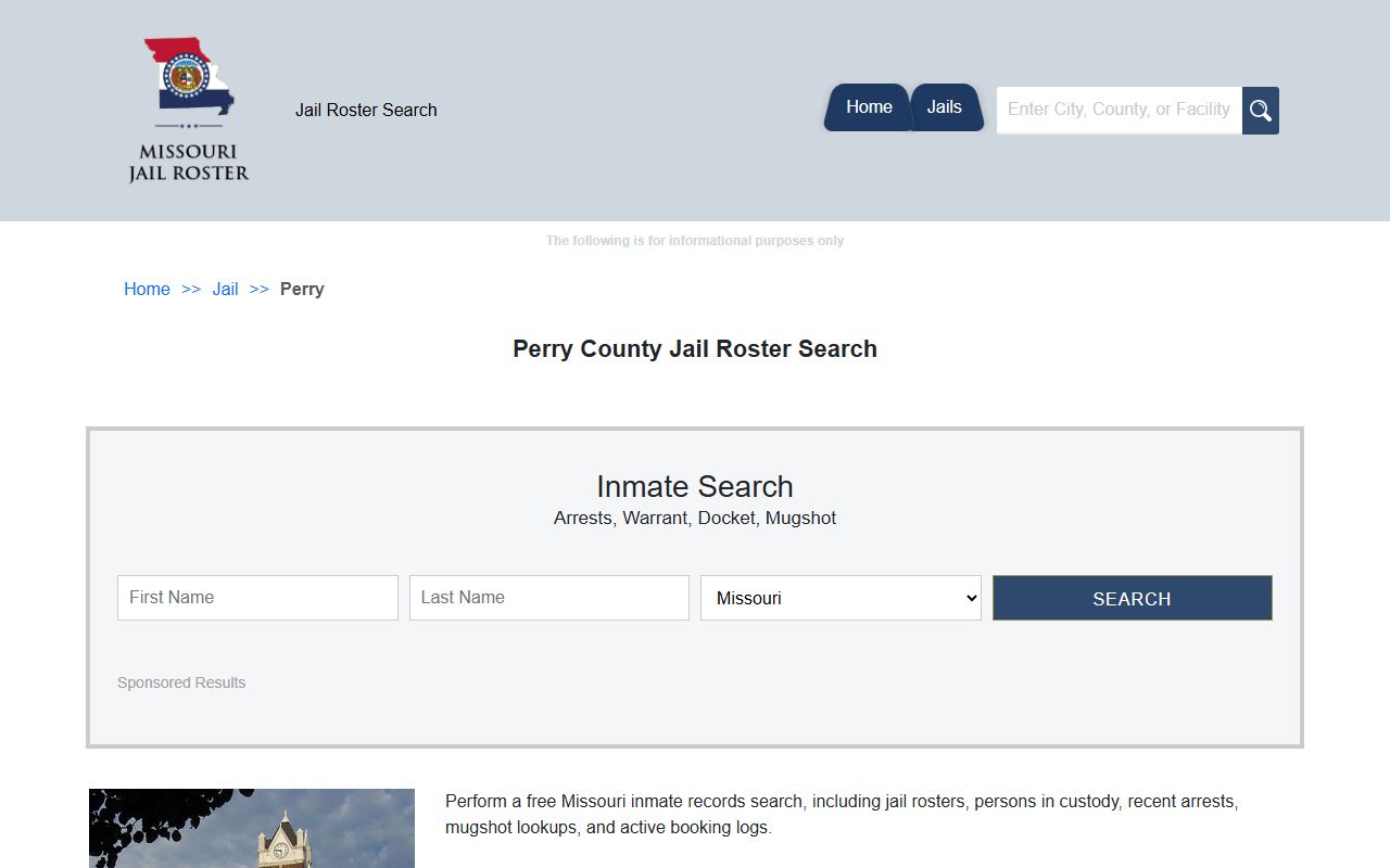 Perry County Missouri jail roster police blotter records