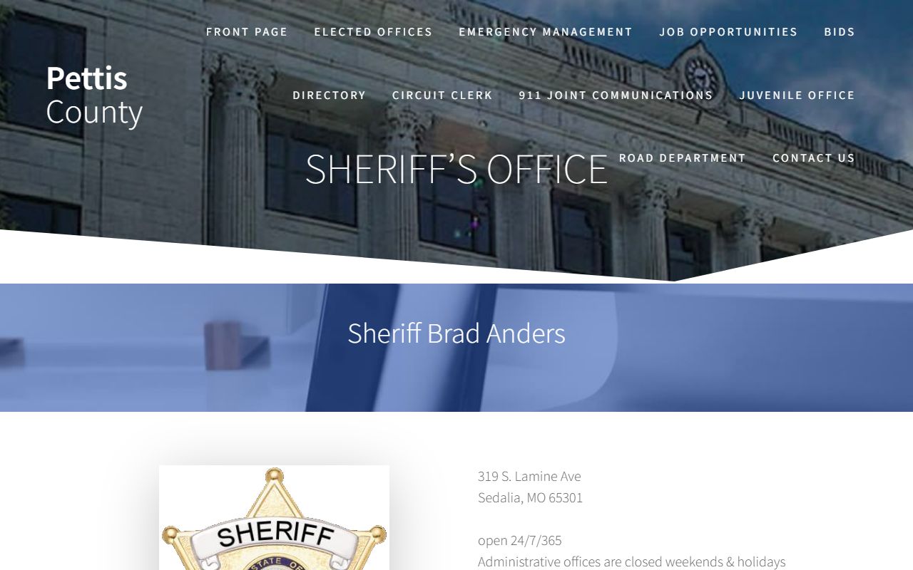 Pettis County Missouri Sheriff's Office police blotter records