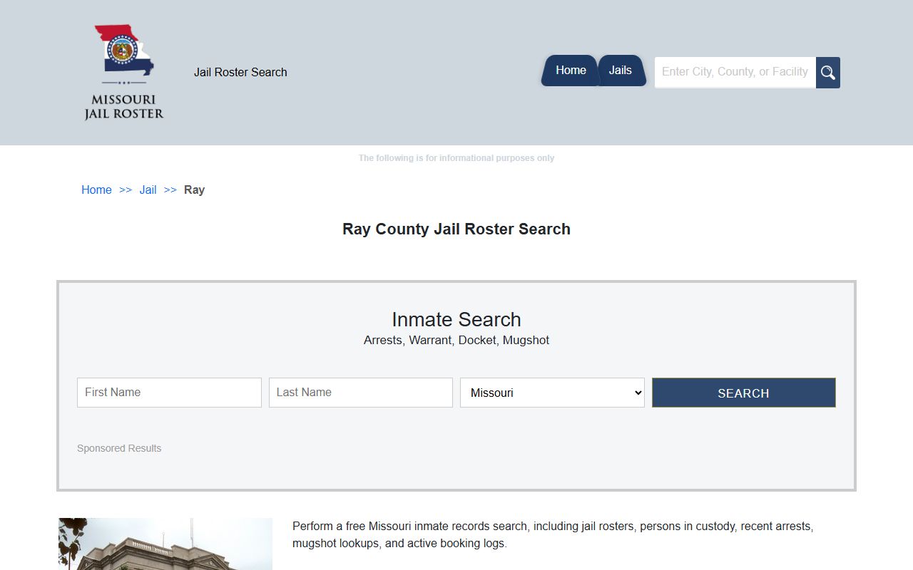Ray County Missouri jail roster police blotter records