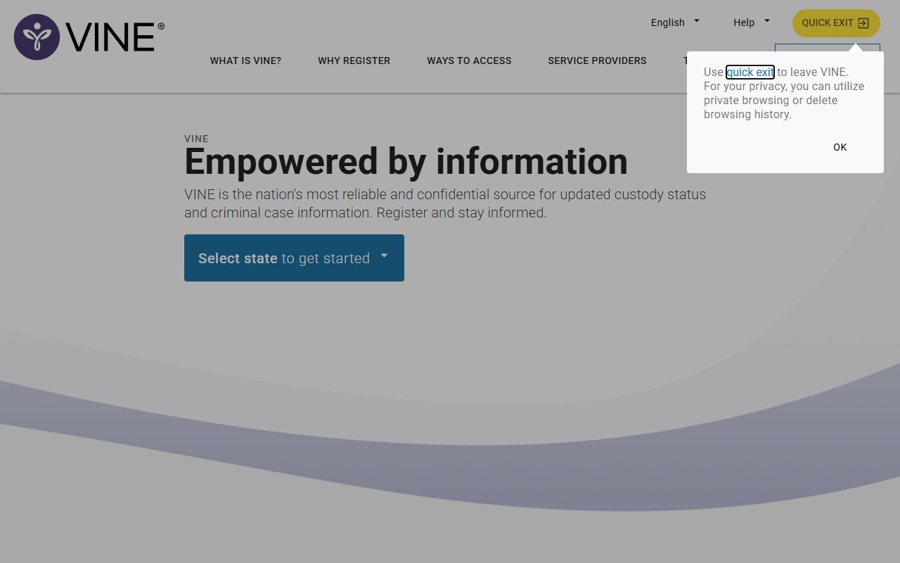 VineLink resource for Shelby County police blotter inmate search