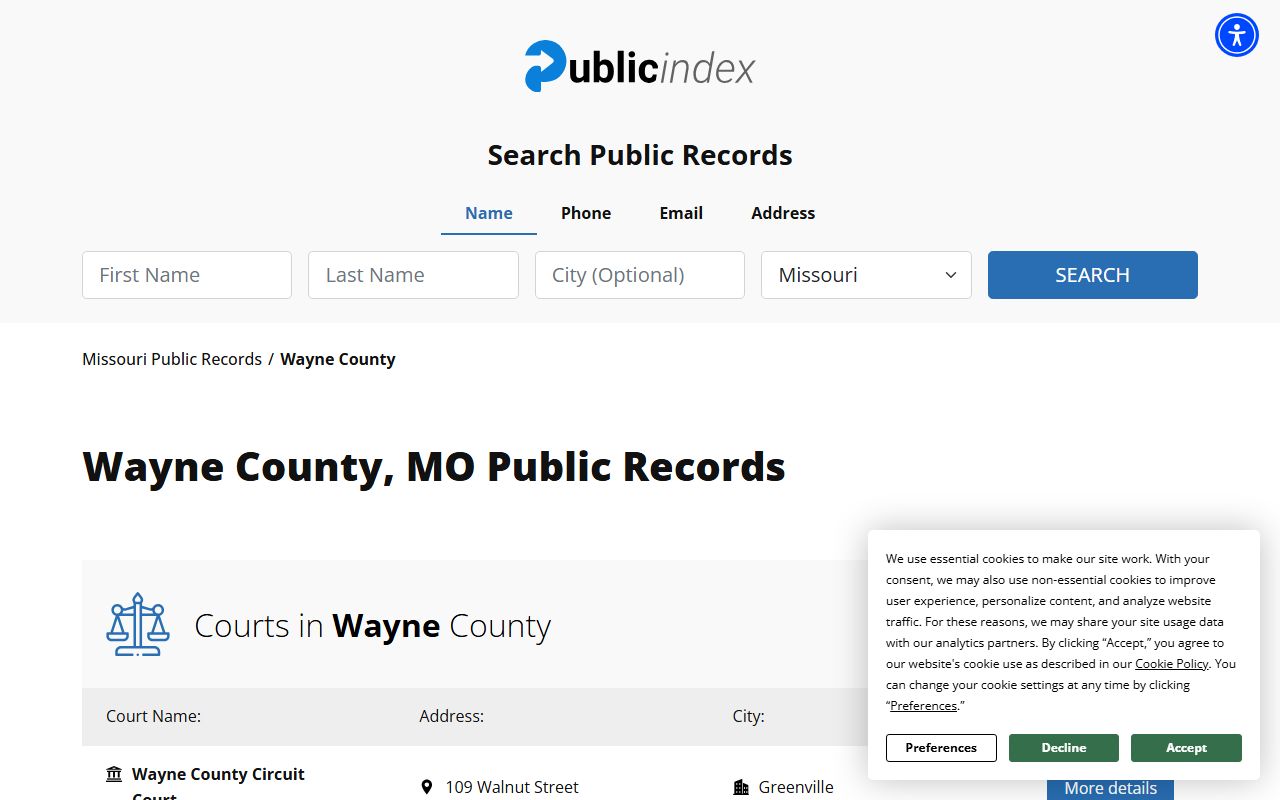 Wayne County Sheriff's Office police blotter resources in Greenville Missouri